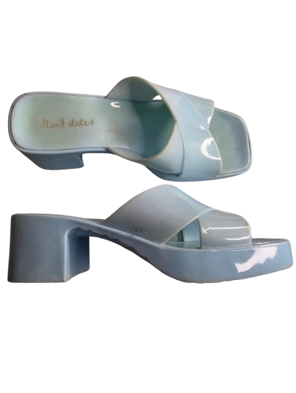 Altar'd State Baby Blue Chunky Jelly Sandals Size 6 *AY